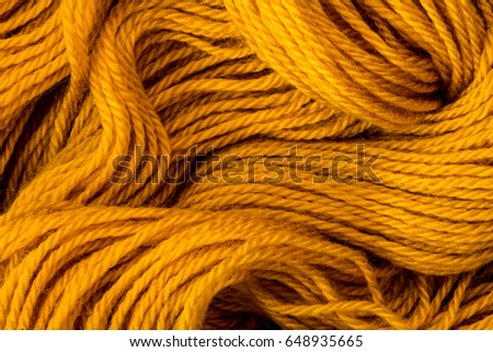 Similar – Image, Stock Photo Close-up of golden yarn bundles in textile production