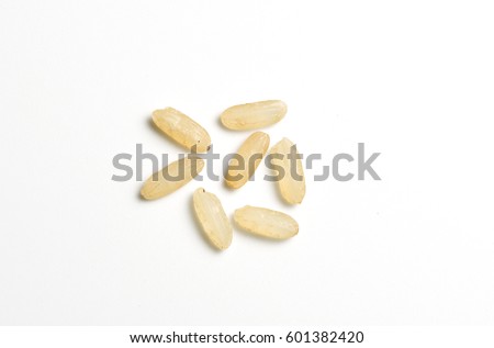 Close up of Grains of parboiled brown rice
