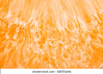 Close Up Of Grapefruit Or Orange Texture Pulp Of The Fruit.