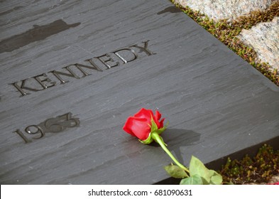 Close Up Of Gravesite Of John F. Kennedy At Arlington National Cemetery, On The 50th Anniversary Of His Assassination, November 22, 2013.