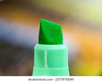 close up  green highlighter tip - Shutterstock ID 2373970049
