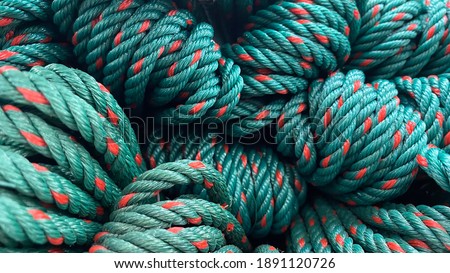 Close up of green rope background. 