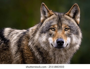  A close up of a Grey Wolf (Gray Wolf) 