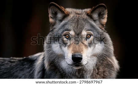  A close up of a Grey Wolf (Gray Wolf) 
