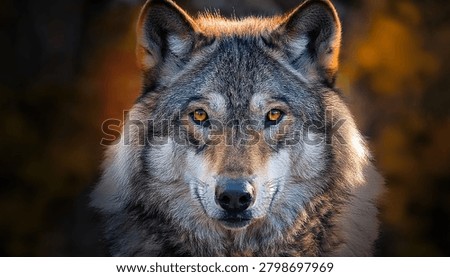  A close up of a Grey Wolf (Gray Wolf) 