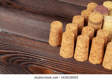 Close up of group of wine corks