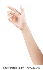 Close up Hand and arm  on white  background. Can use for isolated or Show your product.