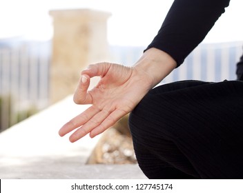 Close Up Of A Hand Gyan Mudra Position