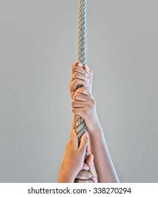 Close Up Hand Holding Rope 