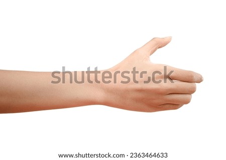 Close Hand Holding Something Like A Bottle Or Smart phone On Isolated White