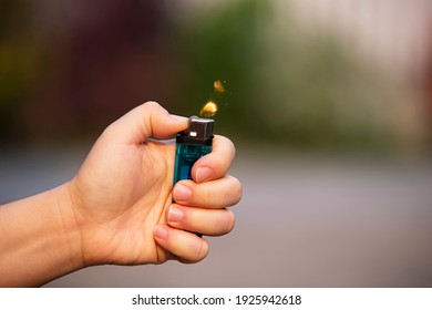 Close Up Hand With Lighter