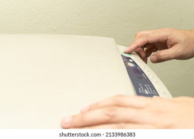 Close Up Hand Of Office Man Press The Copy Button On Panel To Using The Copier Or Photocopier Machine In Copy Room For Scanning Document Printing