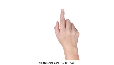 Close Up Hand Sign Posture Click In Isolated