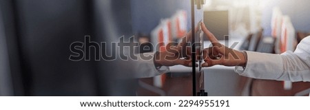 Close up hand of woman scanning fingerprint electronic digital door lock security system at office