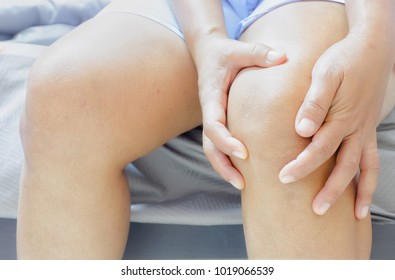 Close Up Hand Women, Obese People Sit With Pain, Joint And Bone Health And Medicine Concept.