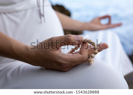 Close up of woman’s hands in Gyan mudra Stock fotó © 