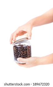 Close Up Of Hands Opening A Jar.