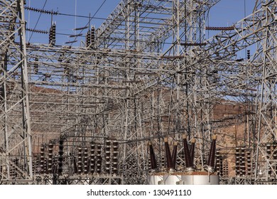 Close Up Of The Hardware Managing Power From Hoover Dam.