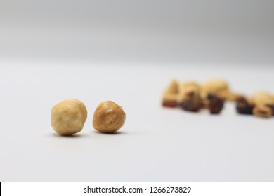 Close up of hazelnuts