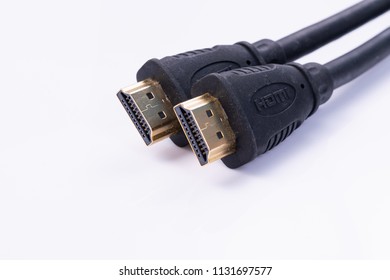 Close Up Of Hdmi High Definition Multimedia Interface On White Background