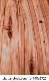 Close Up Of Hickory Wood Grain Board Plank Table Top