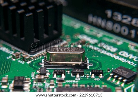 Close up of High frequency generator oscillator circuit in a wireless device