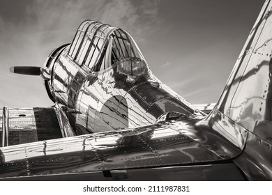 close up of an historical aircraft - Shutterstock ID 2111987831