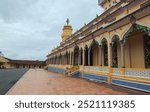 Close up of Holy See at Tay Ninh city, Vietnam, known as Cao Dai temple. Beautiful architecture and decoration outside holy temple