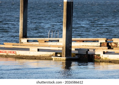 Close Up Of Hood Canal Dock Near Belfair Washington