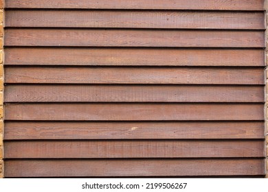 Close Up Horizontal Structure And Lines Of Wooden Garden Fence Panel