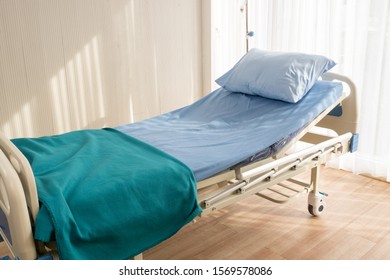 Close Up Of Hospital Bed At The Hospital Room