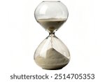 Close up of an hourglass. on white background, sandglass isolated