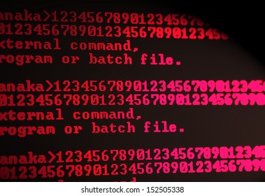 Close up of HTML codes on LED screen