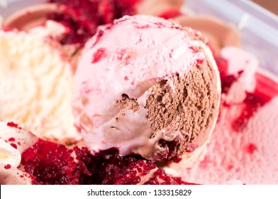 Close up to ice cream ball