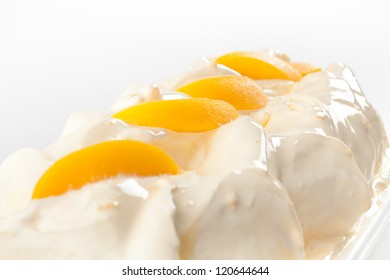 Close up Ice cream with peach