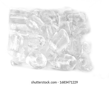 Close up of ice cube isolated on white background - Shutterstock ID 1683471229