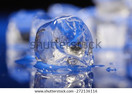 Close up of ice cubes