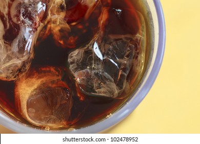 Close Up  The Iced Coffee  In  Summer