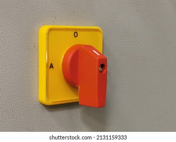 Close up image AOM selector switch mounted on electrical cabinet. - Shutterstock ID 2131159333
