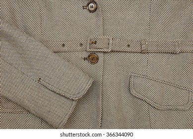 Close up image of brown jacket. Background