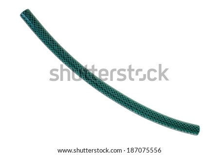 A close up image of a garden hose