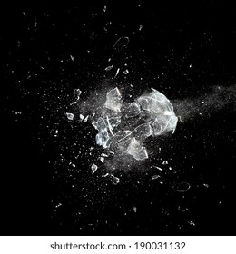 Close Up Image Of Glass Ball  Explosion