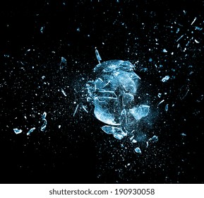 Close Up Image Of Glass Ball  Explosion