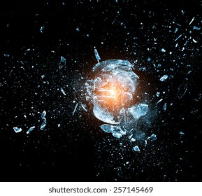 Close Up Image Of Glass Ball  Explosion