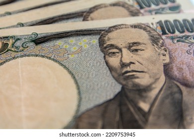 Close Up Image Of Japanese Yen Banknote.