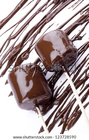 Similar – Image, Stock Photo Marshmallows with chocolate in a beatiful background