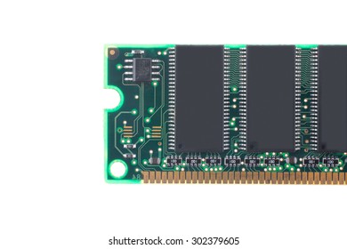 close up image of memory module over white
