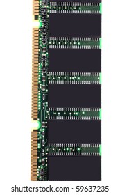 close up image of memory module over white