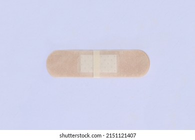 Close Up Image Of Ready To Use Band Aid To Cure Minor Wound, Isolated On White Background 