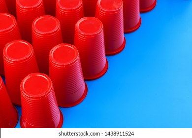 Close Up Image Of Red Plastic Cups